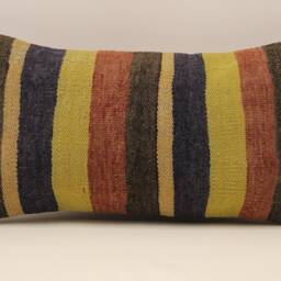 Vintage Kilim Pillow Cover 10x20, Turkish Wool Cushion - thumbnail 2