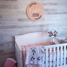 Personalized Wooden Baby Name Sign Farmhouse Nursery Decor - thumbnail 2
