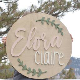 Personalized Wooden Baby Name Sign Farmhouse Nursery Decor - thumbnail 3