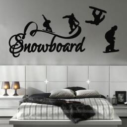 Snowboard Wall Decal Stickers Decor For Bedroom Vinyl Sports Extreme Snowboarding Nursery Kids Room Mural Art Ms778 - thumbnail 1