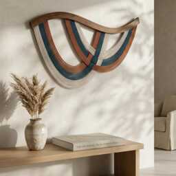 Handmade Macrame Wall Hanging, Boho Fiber Art, Gift For Family, Rustic Home Decor V93 - thumbnail 4