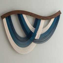 Handmade Macrame Wall Hanging, Boho Fiber Art, Gift For Family, Rustic Home Decor V93 - thumbnail 1