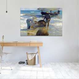 Valencian Fishermen By Joaqu??n Sorolla, Wall Art , Hangings , Home D??cor, Mounted Canvas Print Ready To Hang - thumbnail 3