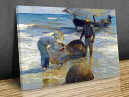 Valencian Fishermen By Joaqu??n Sorolla, Wall Art , Hangings , Home D??cor, Mounted Canvas Print Ready To Hang - thumbnail 1
