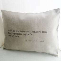 Linen Pillow Cushion Cover With Saying Gift Idea Decorative Beige Vintage Shabby Country House - thumbnail 4