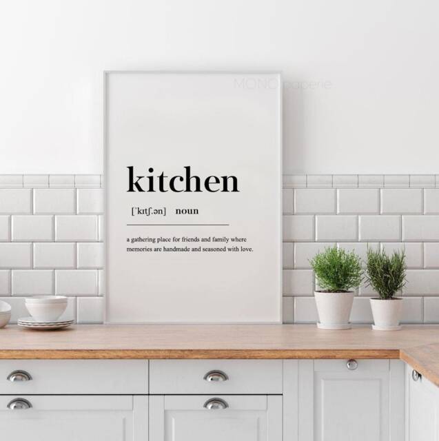 Kitchen Definition Print - Home Decor Contemporary Wall Art Gift Idea Prints Family