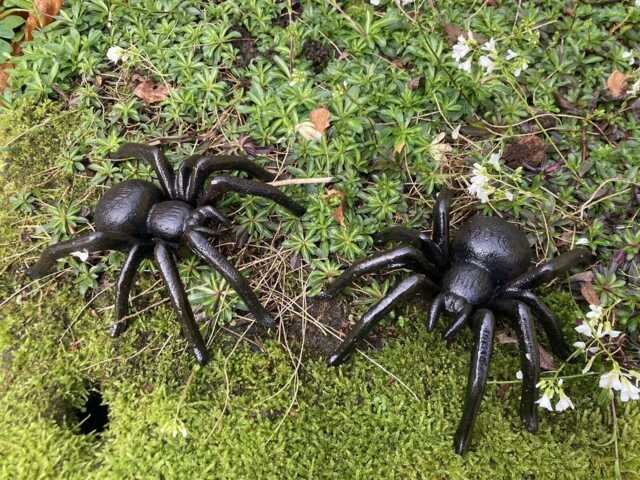 Pair Of Cast Iron Metal Spider Garden Ornaments - image 1