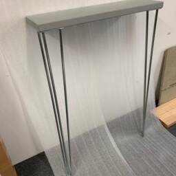 Grey Console Table, Hallway Narrow Silver Hairpin Legs L Modern Rustic Furniture - thumbnail 3