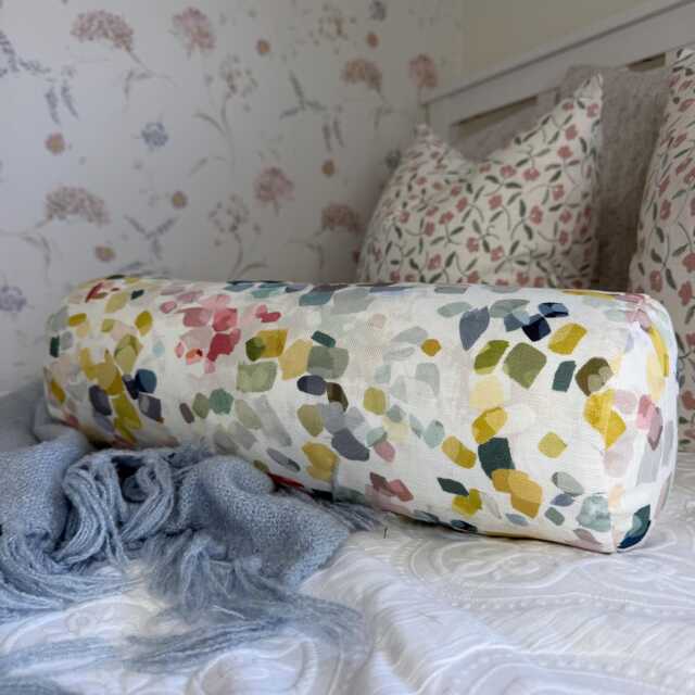 "Abstract Cotton Bolster Cushion 16"" X 6" - image 1