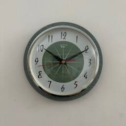 Sage Green Hubb Wall Clock Mid-Century Modern Atomic Jetsons Style - thumbnail 2