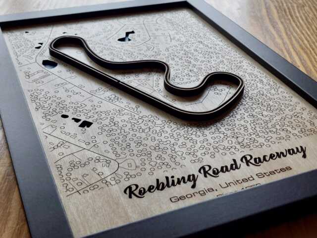 Roebling Road Raceway Wall Art Laser Engraved Wood, Track Day Gift - image 1