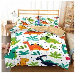 Cartoon Dinosaur Duvet Cover Set, Kids Bedding, Twin/Full/Queen/King - thumbnail 1