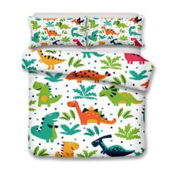 Cartoon Dinosaur Duvet Cover Set, Kids Bedding, Twin/Full/Queen/King - thumbnail 2