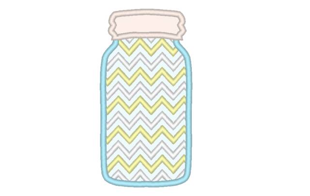 Mason Jar Chevron Monogram Bx Also All Other - .pes .hus .dst .vp3 .vip .xxx .exp . Jef - Embroidery Design - image 1