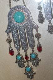 Handmade Turquoise Hamsa Wall Hanging Evil Eye Home Decor