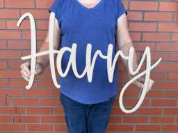 Personalised Large Wooden Name Sign Nursery Decor, Wall Art - thumbnail 1
