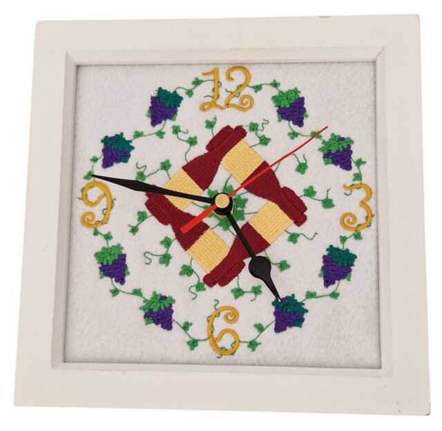 Embroidered Wine Clock - image 1
