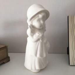 Ceramic Little Girl With Flowers, Ready To Paint, Unpainted Sculptures, Beautiful Girls, Bisque Gift For Girl, Art Figure - thumbnail 3