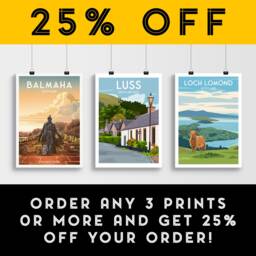 Luss Village Print - Argyll & Bute Scotland Scottish Travel Poster - thumbnail 3