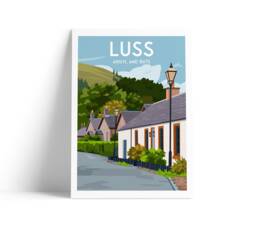 Luss Village Print - Argyll & Bute Scotland Scottish Travel Poster - thumbnail 1