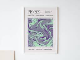 Pisces Zodiac Print - Astrology Star Sign Poster Gifts For Her - thumbnail 1