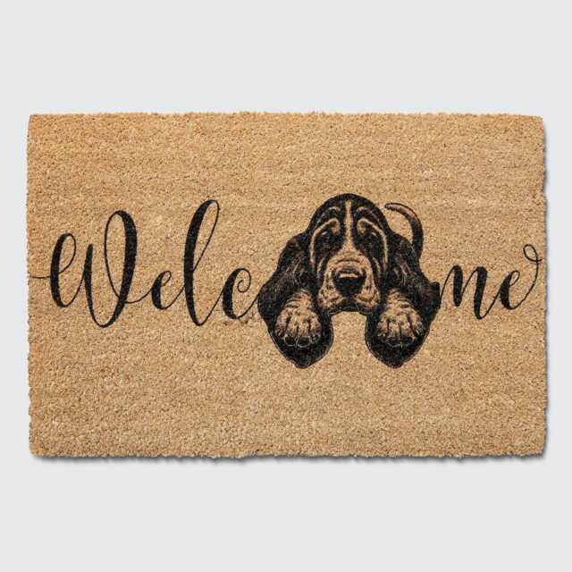Basset Hound Doormat Natural Coir Dog Welcome Mat - 60x40cm, 70x40cm, 90x60cm - image 1
