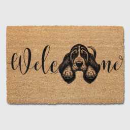 Basset Hound Doormat Natural Coir Dog Welcome Mat - 60x40cm, 70x40cm, 90x60cm - thumbnail 1