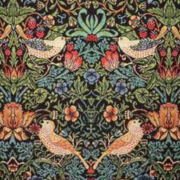 Custom Made To Measure Roman Blind Shade William Morris Strawberry Thief Black Hand Crafted - thumbnail 2