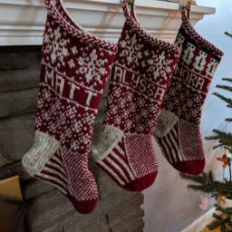 Ram Christmas Stocking Sheep - Hand Knit, Fair Isle, Vintage Inspired Knit With The Wind - thumbnail 4