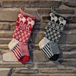 Ram Christmas Stocking Sheep - Hand Knit, Fair Isle, Vintage Inspired Knit With The Wind - thumbnail 3