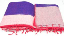 Hand-Loomed Yak Wool Blanket Striped Travel Shawl, Nepal