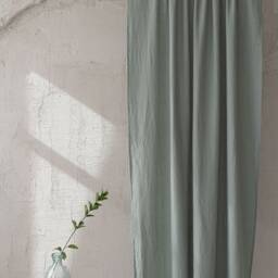 Cornflower Blue Linen Curtain, Natural Medium Weight Curtain in Various Sizes, Handmade Custom Drapes, Rod Pocket Curtain - thumbnail 4