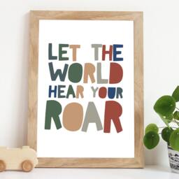 Let The World Hear Your Roar Print, Boys Nursery Bedroom Decor, Dinosaur Prints, Wall Art, Poster - thumbnail 1