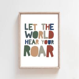 Let The World Hear Your Roar Print, Boys Nursery Bedroom Decor, Dinosaur Prints, Wall Art, Poster - thumbnail 2