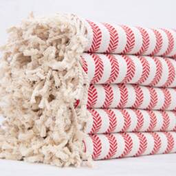 Red Turkish Beach Towel 100% Cotton Peshtemal, Sand Free - thumbnail 3