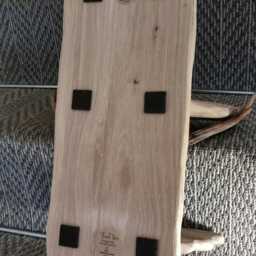 Solid Oak Handmade Rustic Shelf With Real Roe Deer Antlers - thumbnail 4