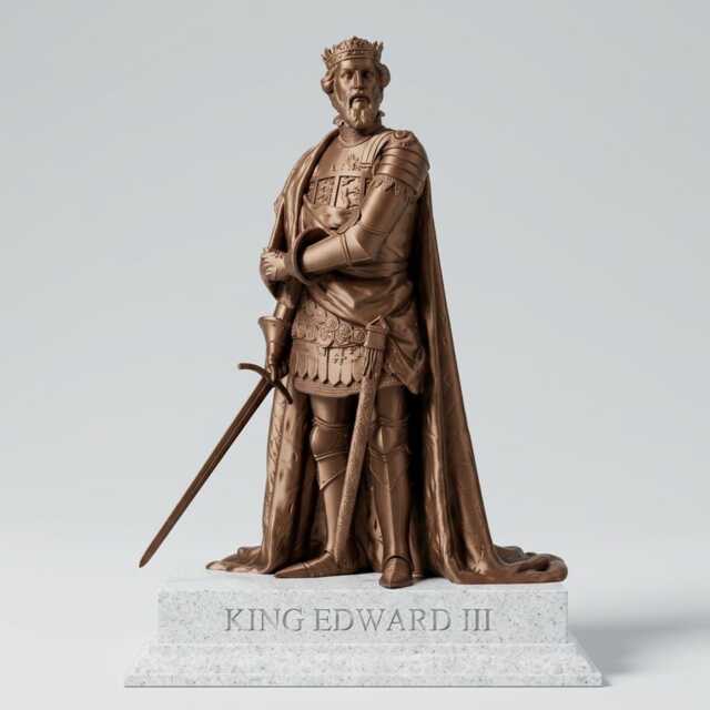 King Edward Iii Statue - Of England. Medieval History Collectible - image 1