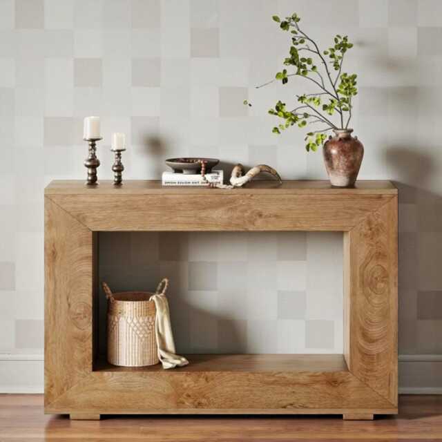 Rustic 47-Inch Wood Console Table Farmhouse Entryway & Living Room With Storage - image 1