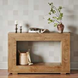 Rustic 47-Inch Wood Console Table Farmhouse Entryway & Living Room With Storage - thumbnail 1