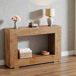 Rustic 47-Inch Wood Console Table Farmhouse Entryway & Living Room With Storage - thumbnail 3