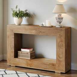 Rustic 47-Inch Wood Console Table Farmhouse Entryway & Living Room With Storage - thumbnail 2