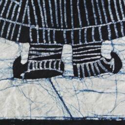 Vintage Batik , Abstract Painting , Tapestry, Table Matt, The Miao Child, Good Luck, Indigo Wall Hanging - thumbnail 4