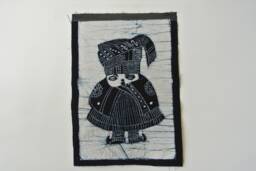 Vintage Batik , Abstract Painting , Tapestry, Table Matt, The Miao Child, Good Luck, Indigo Wall Hanging - thumbnail 1