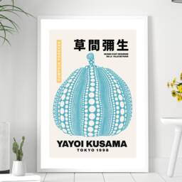 Yayoi Kusama Mushroom Exhibition Iconic Gallery Artist Art - Print Abstract Gift Idea Bespoke Poster A5, A4, A3 Framed Or Unframed - thumbnail 2