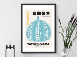 Yayoi Kusama Mushroom Exhibition Iconic Gallery Artist Art - Print Abstract Gift Idea Bespoke Poster A5, A4, A3 Framed Or Unframed - thumbnail 1