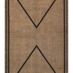Jute Area Rug With Geometric Design, Natural Fiber Woven Floor Covering - thumbnail 3