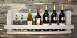 Spice Board Wine Rack 80 cm Grey With Motif Vintage Solid Wood