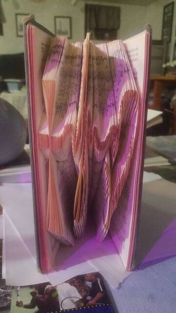 Folded Book Art - Cross, Heart Beat
