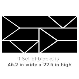 Geometric Art Deco Wall Decals - Modern Vinyl Blocks, Set Of 5 - thumbnail 3