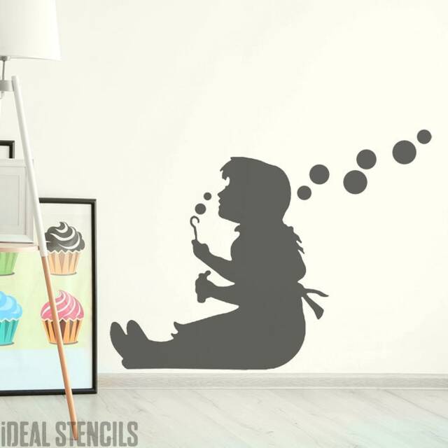 Banksy Girl With Bubbles Wall Stencil Large Urban Art Decor - image 1